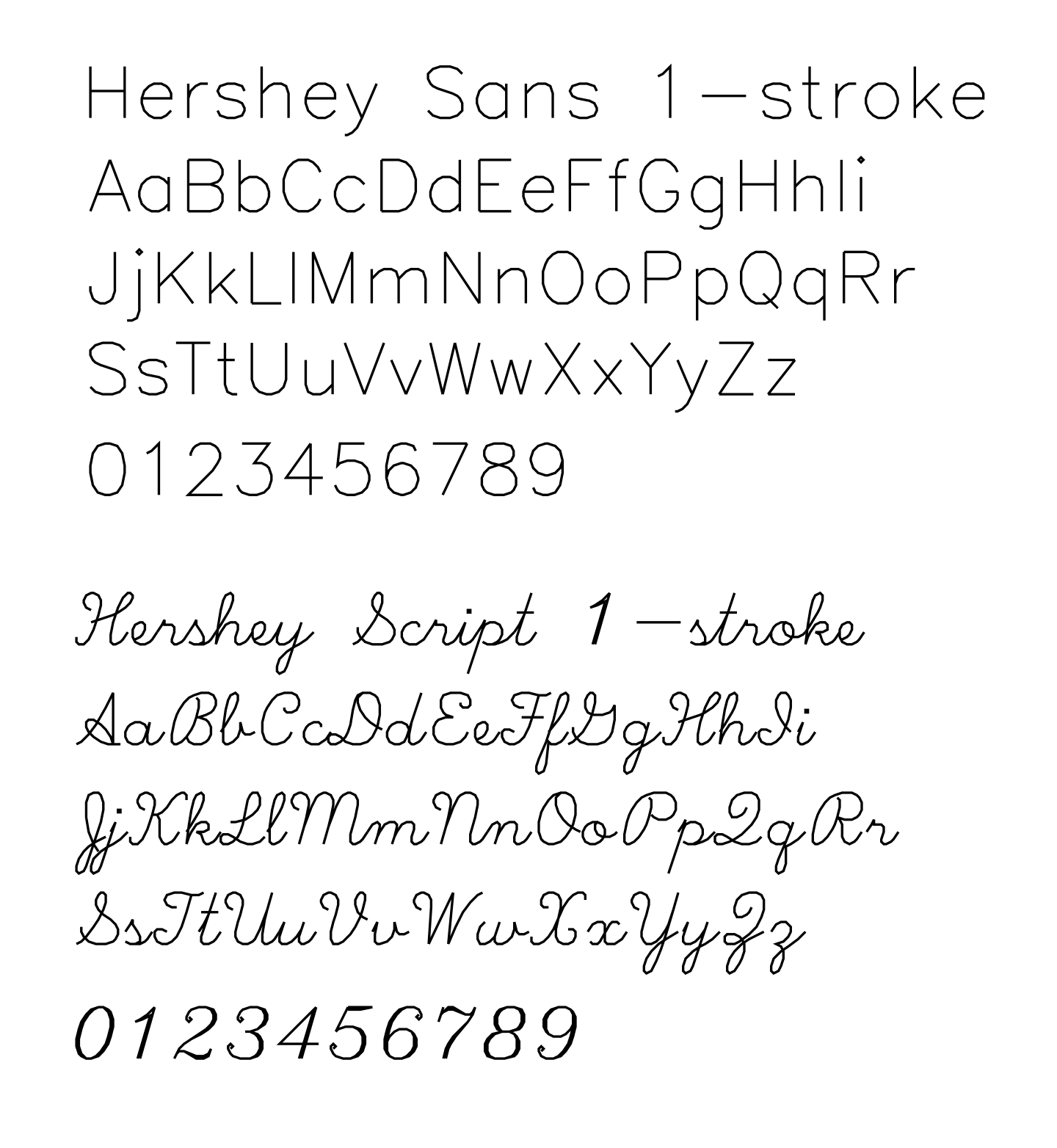 Free single line writing fonts