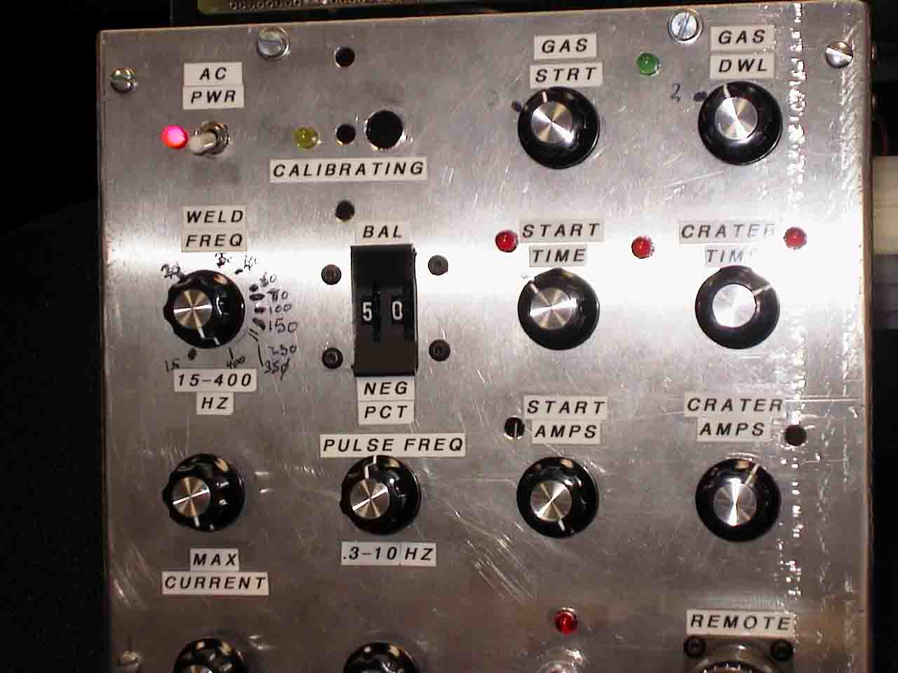 Top close-up of Front panel