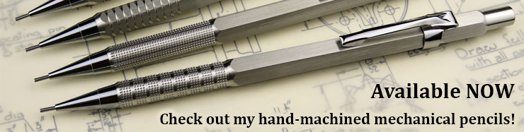 Hand machined mechanical pencils