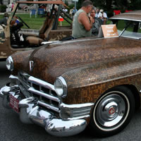 Cadillac covered in pennies
